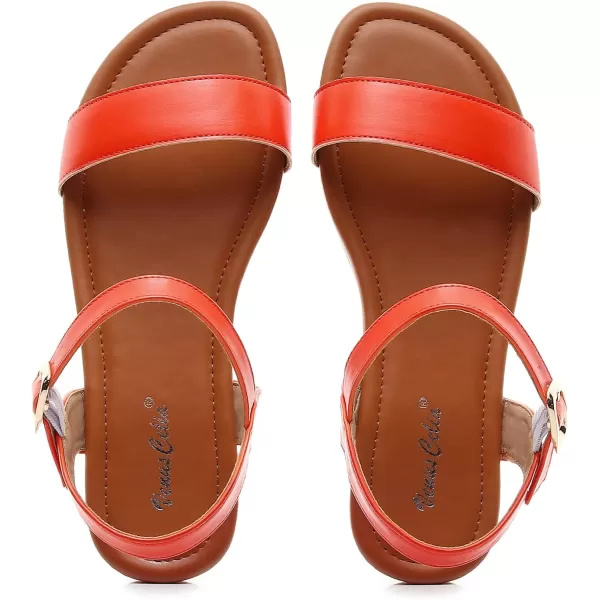 VenusCelia Women's Plain Strap Flat Sandal