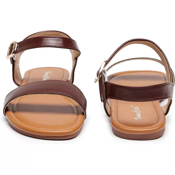 VenusCelia Women's Plain Strap Flat Sandal