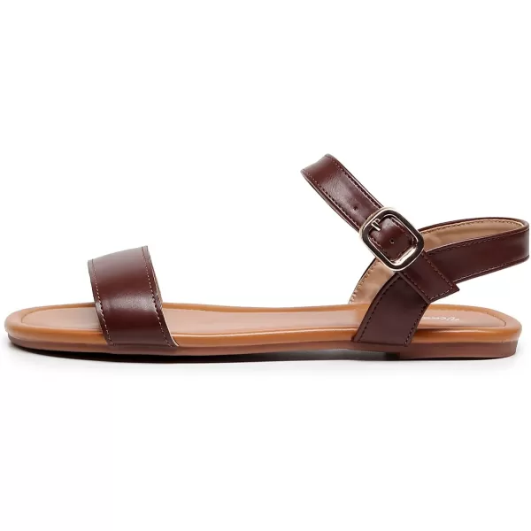 VenusCelia Women's Plain Strap Flat Sandal