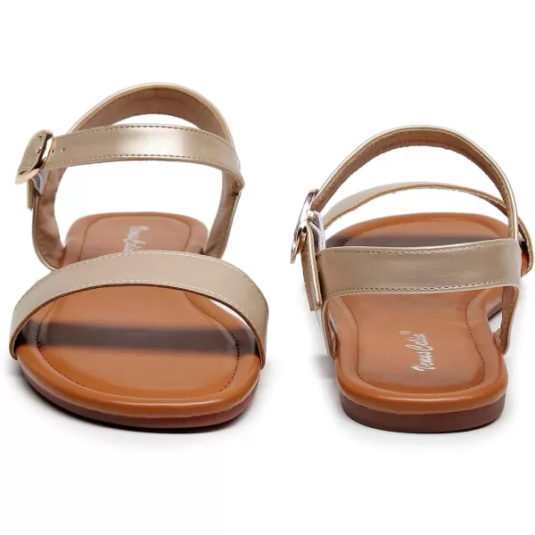 VenusCelia Women's Plain Strap Flat Sandal