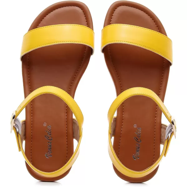VenusCelia Women's Plain Strap Flat Sandal