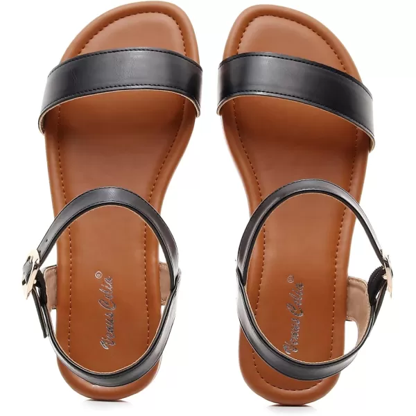 VenusCelia Women's Plain Strap Flat Sandal