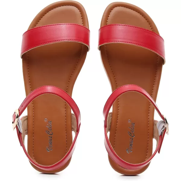 VenusCelia Women's Plain Strap Flat Sandal