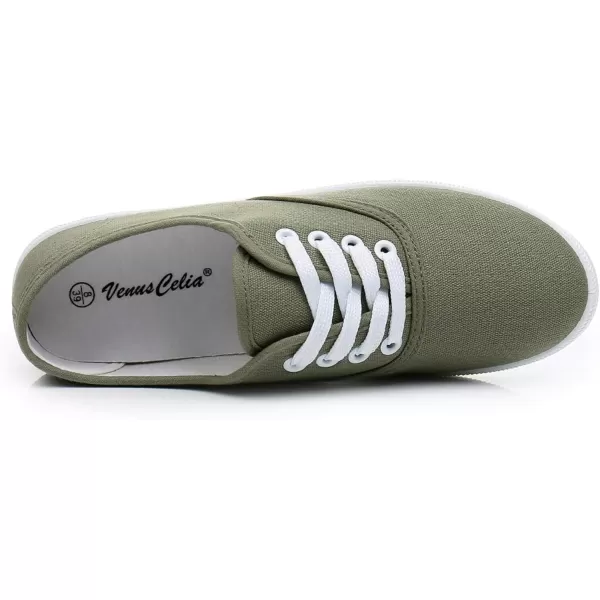 VenusCelia Women's Rainbow Lace Up Sneaker Shoes