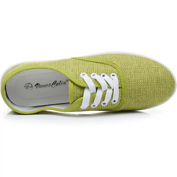VenusCelia Women's Rainbow Lace Up Sneaker Shoes