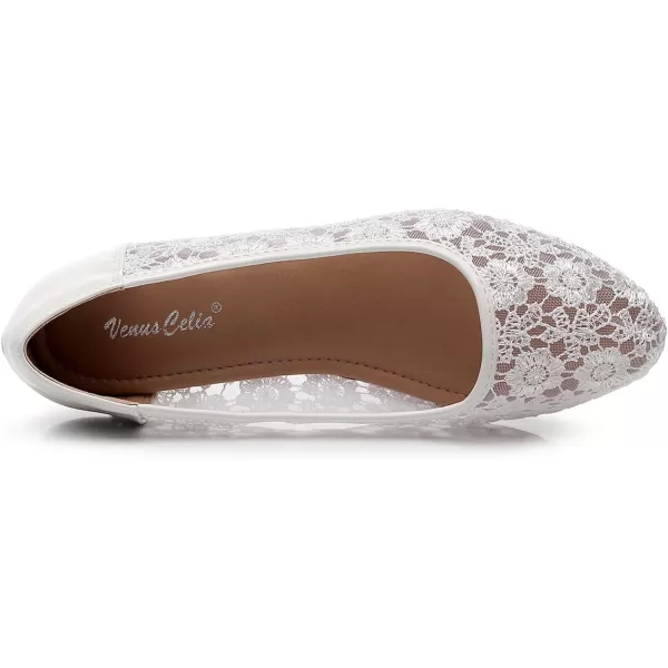 VenusCelia Women's Serenity Breathable Lace Upper Flat