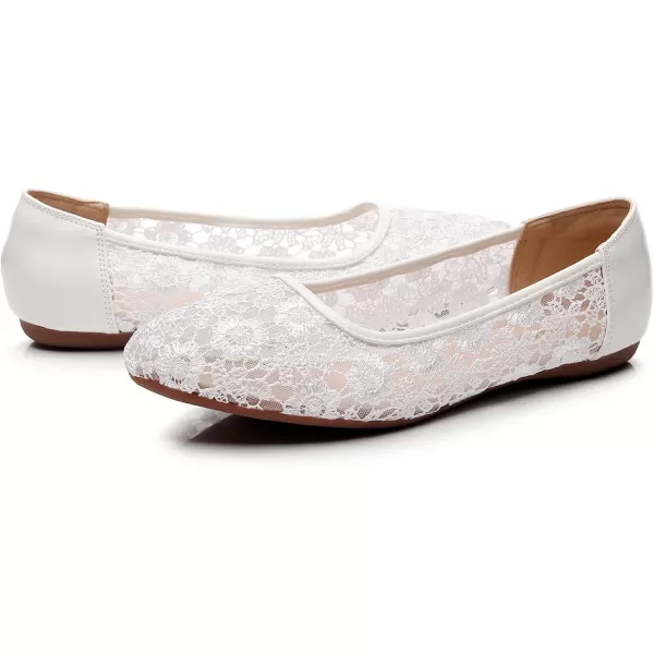 VenusCelia Women's Serenity Breathable Lace Upper Flat