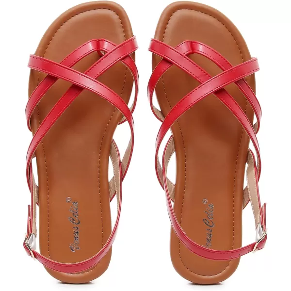 VenusCelia Women's X-Band Strap Flat Sandal