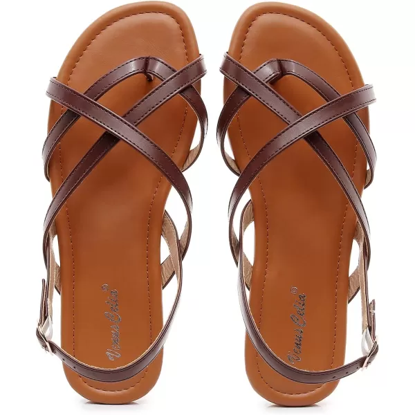 VenusCelia Women's X-Band Strap Flat Sandal