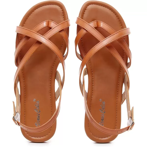 VenusCelia Women's X-Band Strap Flat Sandal