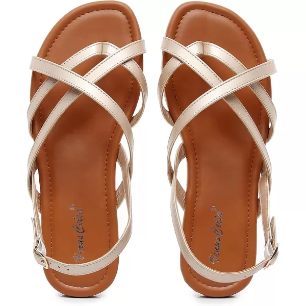 VenusCelia Women's X-Band Strap Flat Sandal
