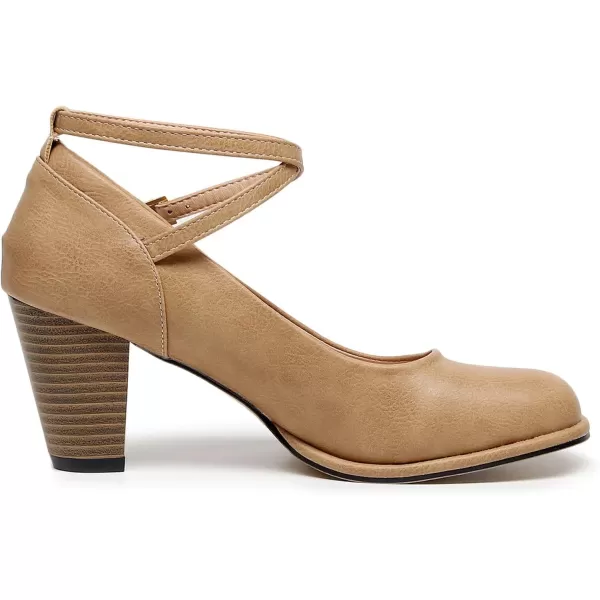 VenusCelia Women's X Strap Pump Heeled Shoe