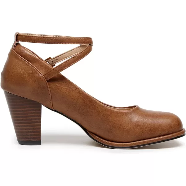 VenusCelia Women's X Strap Pump Heeled Shoe