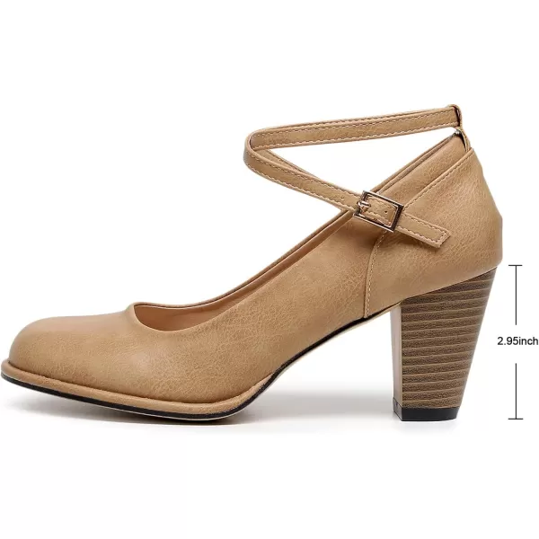 VenusCelia Women's X Strap Pump Heeled Shoe