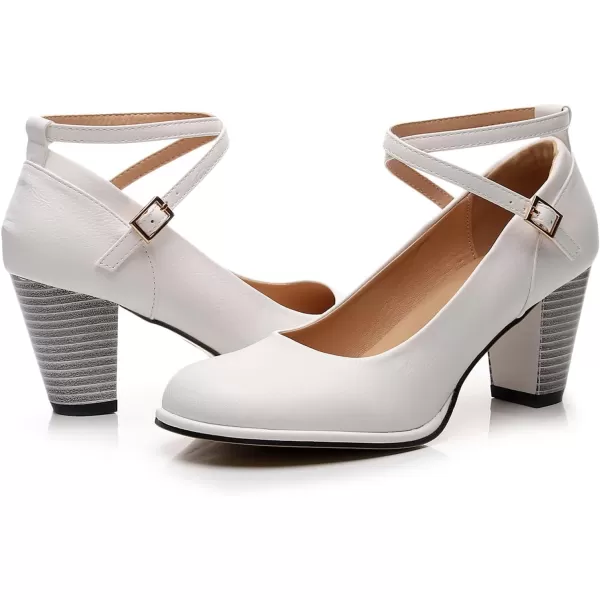 VenusCelia Women's X Strap Pump Heeled Shoe