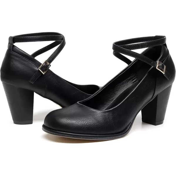VenusCelia Women's X Strap Pump Heeled Shoe