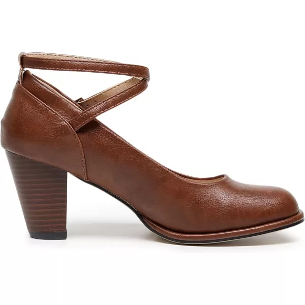 VenusCelia Women's X Strap Pump Heeled Shoe
