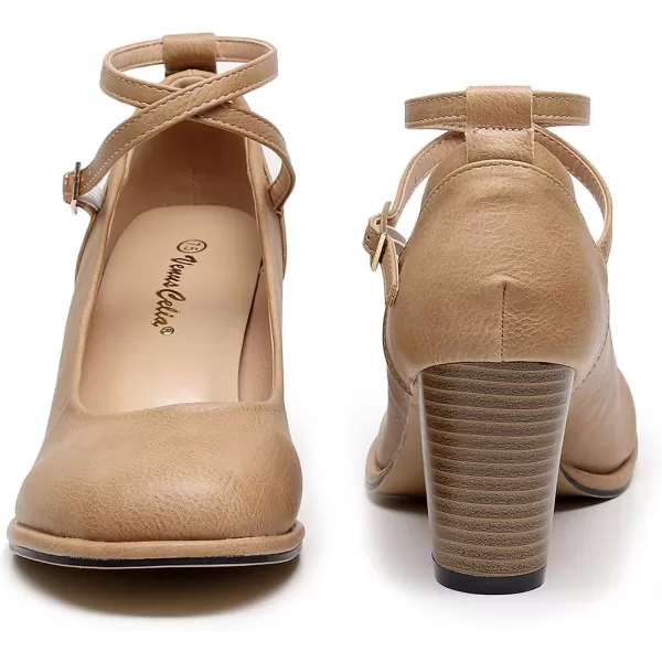 VenusCelia Women's X Strap Pump Heeled Shoe