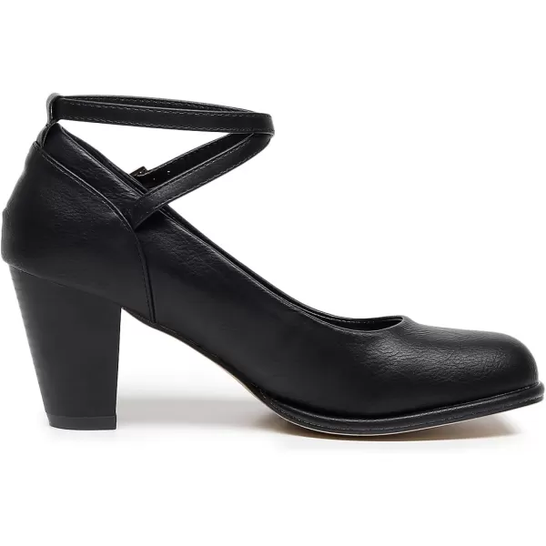 VenusCelia Women's X Strap Pump Heeled Shoe