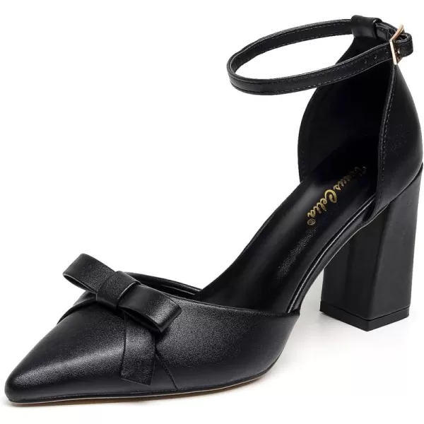 VenusCelia Women's Brightest Strap Pump Block Heel Shoe