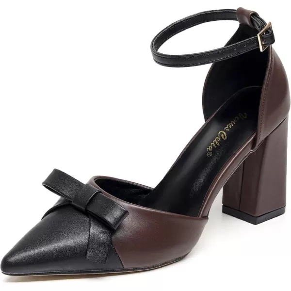 VenusCelia Women's Brightest Strap Pump Block Heel Shoe