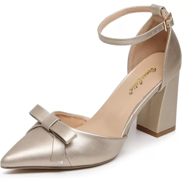 VenusCelia Women's Brightest Strap Pump Block Heel Shoe