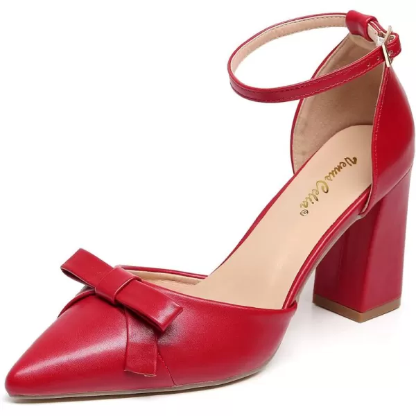 VenusCelia Women's Brightest Strap Pump Block Heel Shoe