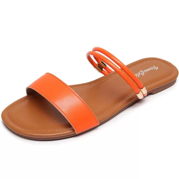 VenusCelia Women's Double Straps Flat Sandal