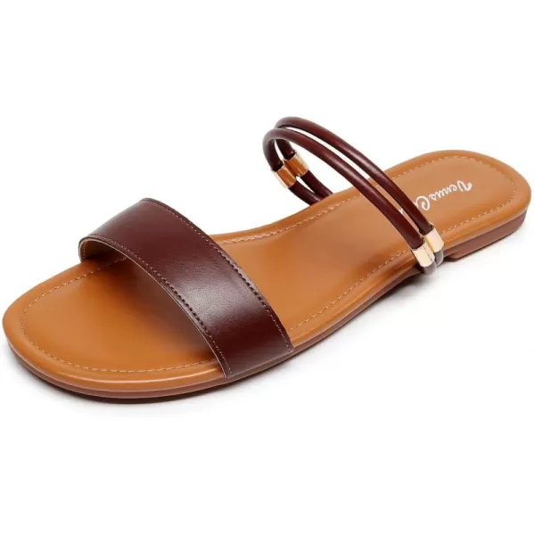 VenusCelia Women's Double Straps Flat Sandal