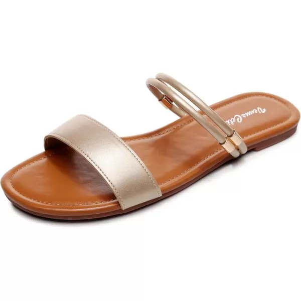 VenusCelia Women's Double Straps Flat Sandal