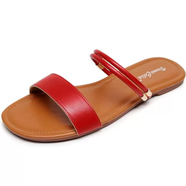 VenusCelia Women's Double Straps Flat Sandal