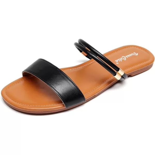 VenusCelia Women's Double Straps Flat Sandal