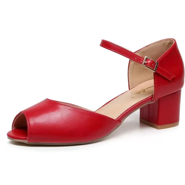 VenusCelia Women's Easy Going Strap Pump Chunky Heeled Sandal
