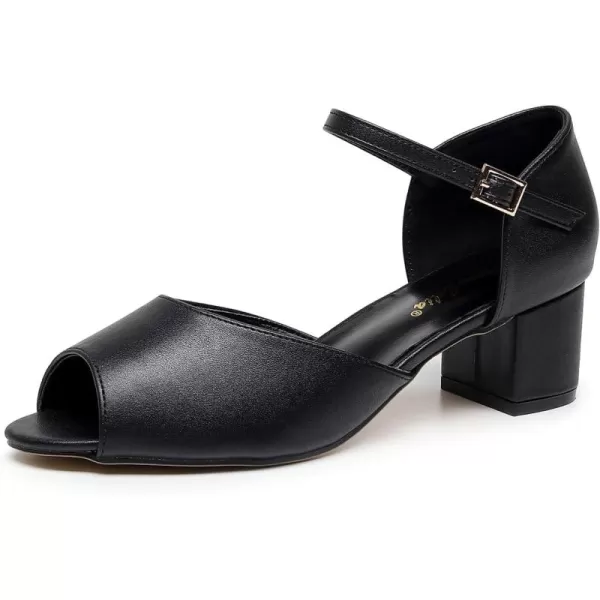 VenusCelia Women's Easy Going Strap Pump Chunky Heeled Sandal