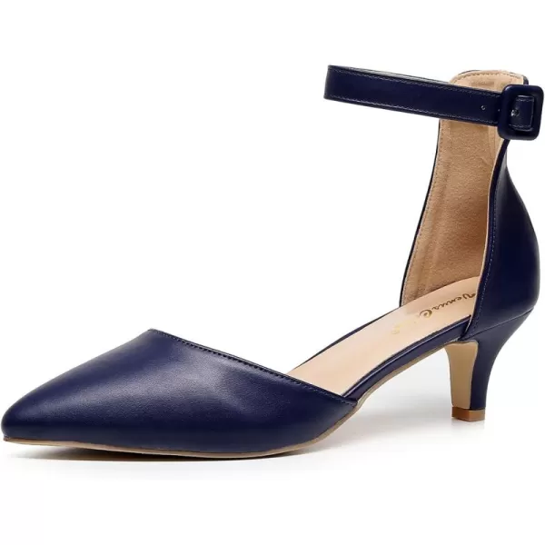 VenusCelia Women's Easy Going Strap Pump Kitten Heel Shoe