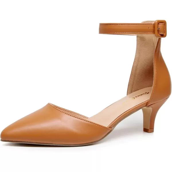 VenusCelia Women's Easy Going Strap Pump Kitten Heel Shoe