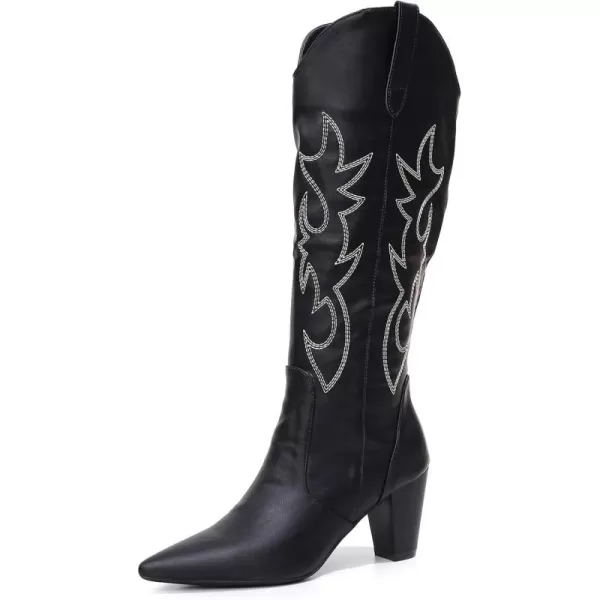 VenusCelia Women's Knee High Embroidery Fashion Boots