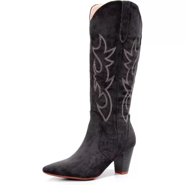 VenusCelia Women's Knee High Embroidery Fashion Boots