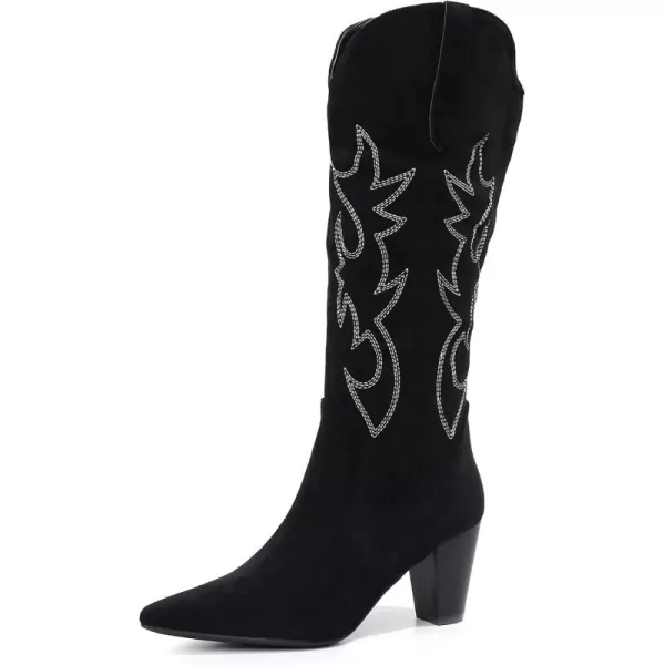 VenusCelia Women's Knee High Embroidery Fashion Boots