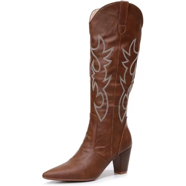 VenusCelia Women's Knee High Embroidery Fashion Boots