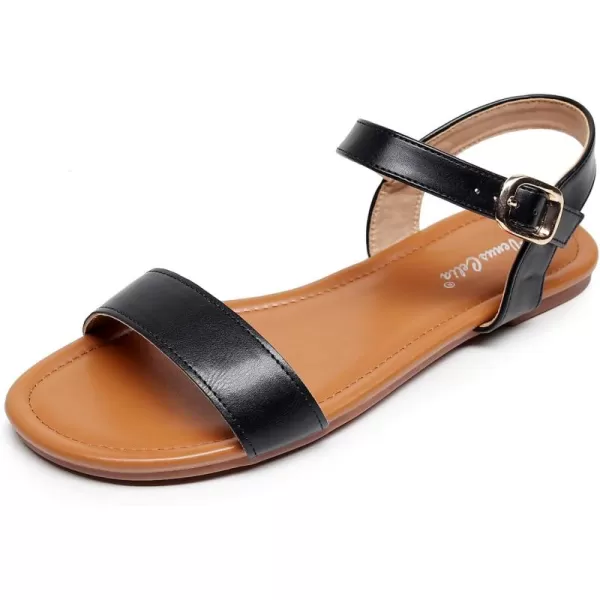 VenusCelia Women's Plain Strap Flat Sandal