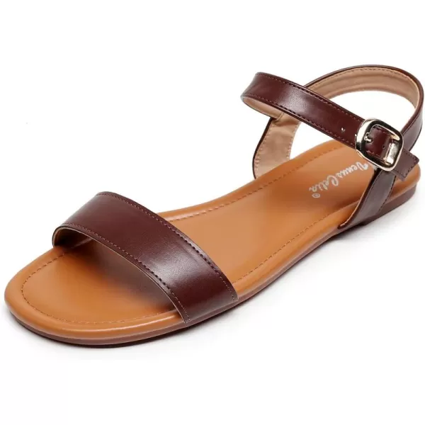 VenusCelia Women's Plain Strap Flat Sandal