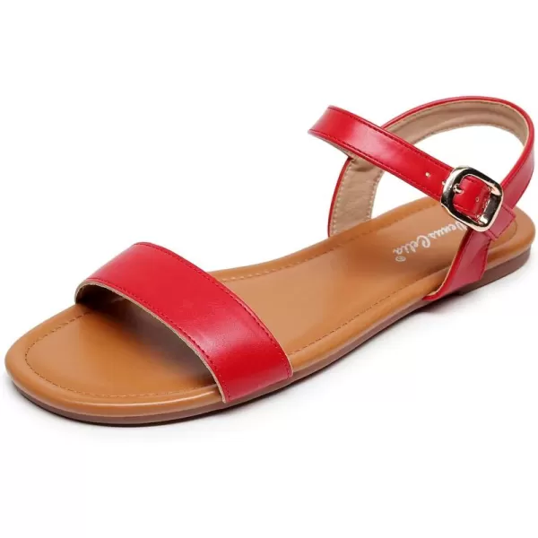 VenusCelia Women's Plain Strap Flat Sandal