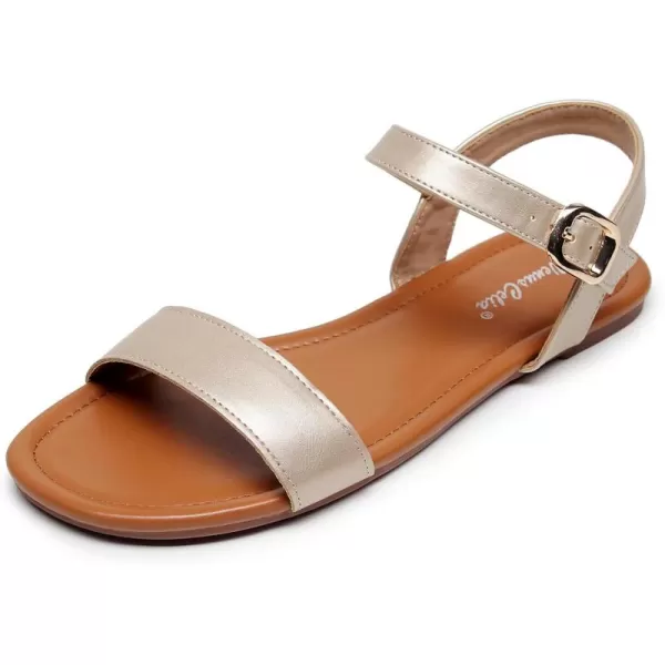 VenusCelia Women's Plain Strap Flat Sandal
