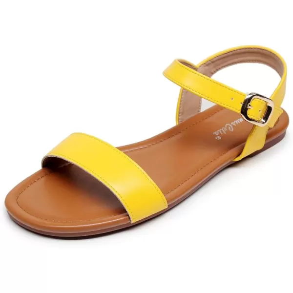 VenusCelia Women's Plain Strap Flat Sandal