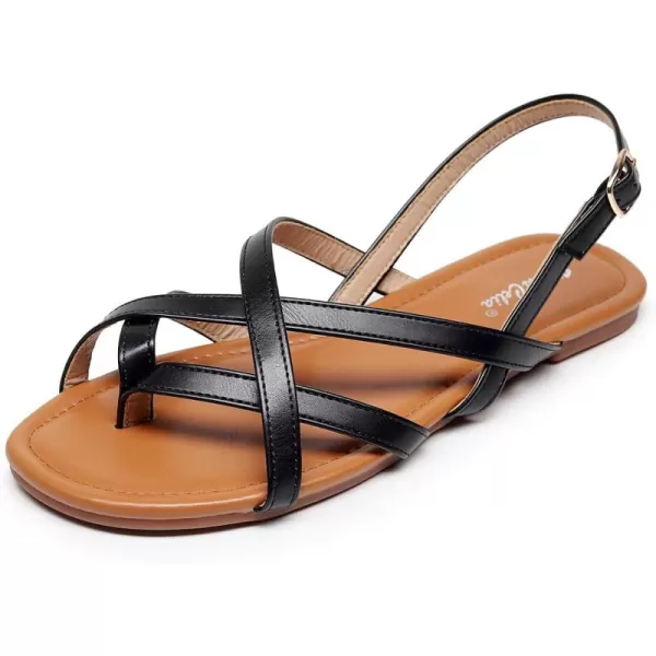 VenusCelia Women's X-Band Strap Flat Sandal
