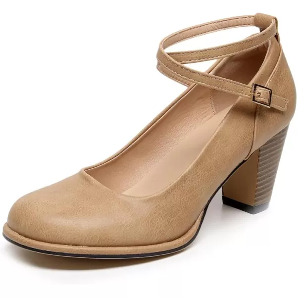 VenusCelia Women's X Strap Pump Heeled Shoe