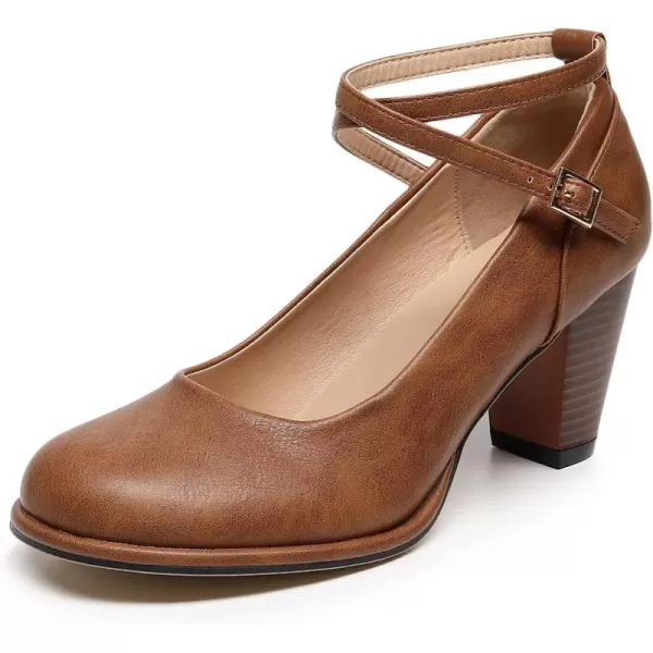 VenusCelia Women's X Strap Pump Heeled Shoe