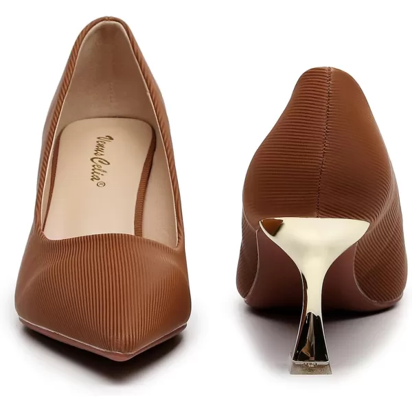VenusCelia Women's Golden-Sun Pump Stiletto Heel Shoe