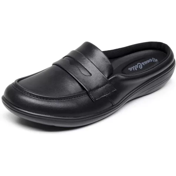 VenusCelia Women's Cute Comfort Walking Mule, 0 Wide, Black